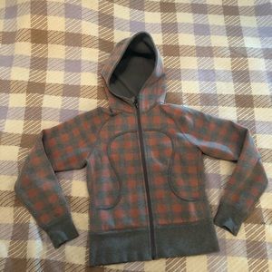 Lululemon plaid full zip hooded sweatshirt